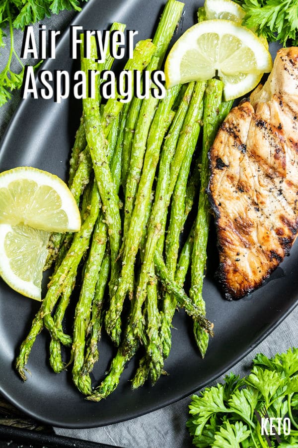 Pinterest image for Air Fryer Asparagus with title text