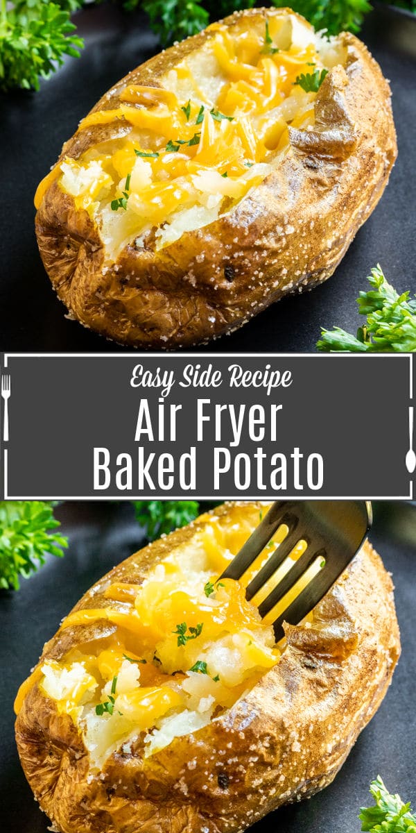 Pinterest image for Air Fryer Baked Potato with title text