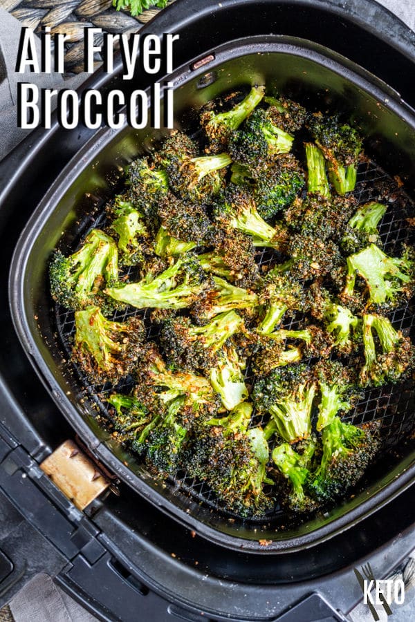Pinterest image for Air Fryer Broccoli with pinterest text