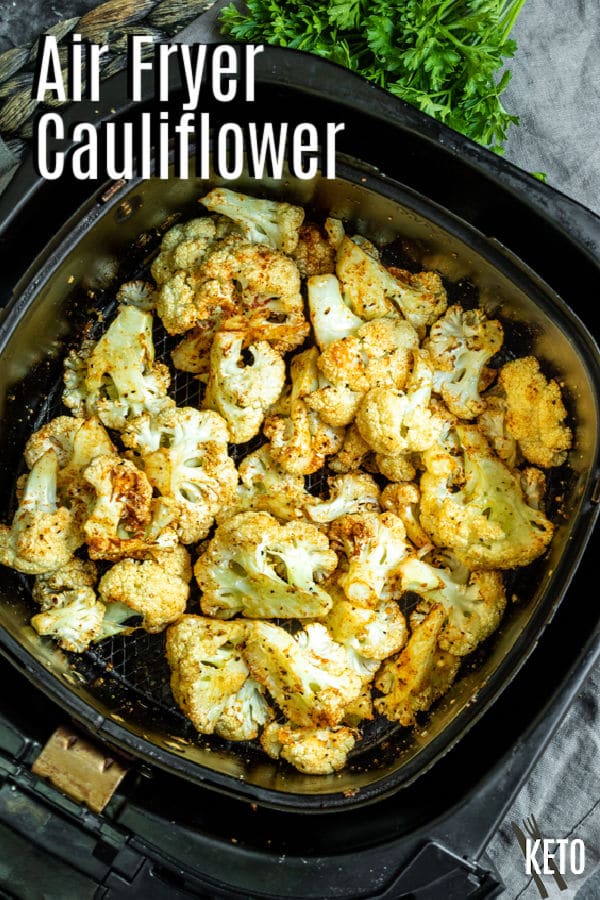Pinterest image for Air Fryer Cauliflower with title text