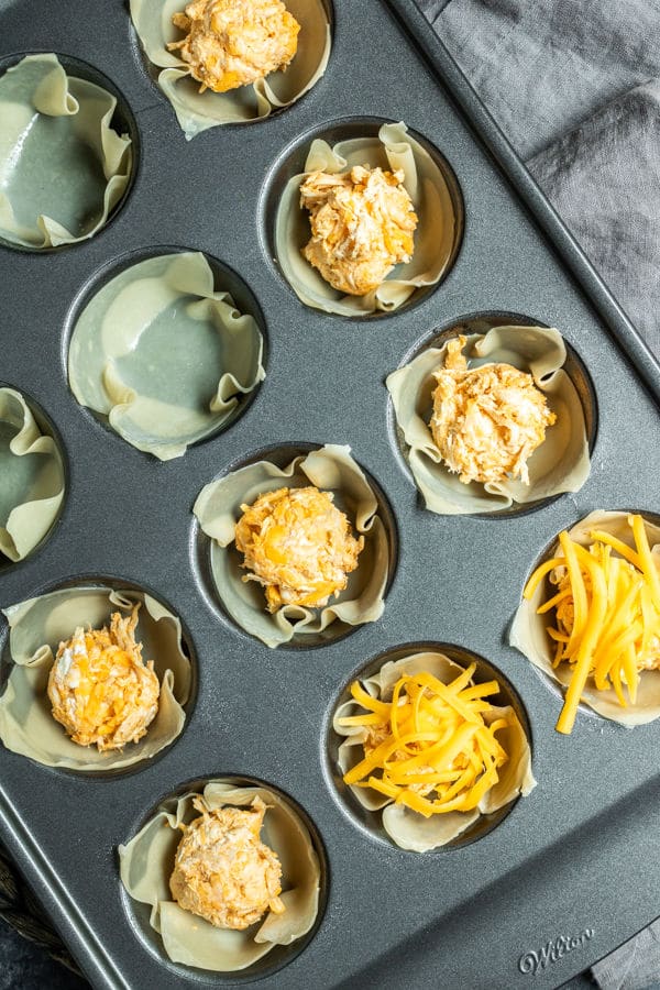 steps to make Buffalo Chicken Cups