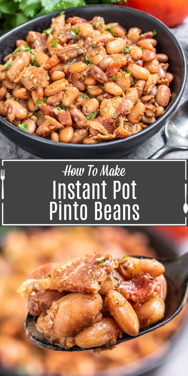 Pinterest image of Instant Pot Pinto Beans with title text