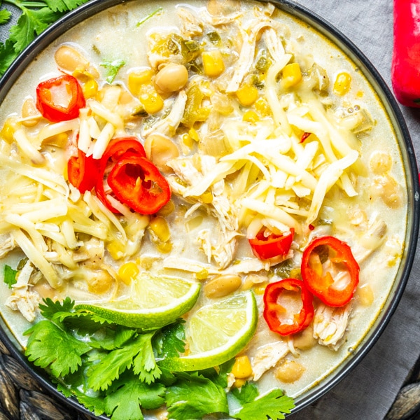 Instant Pot White Chicken Chili is an easy chicken chili recipe to serve a crowd