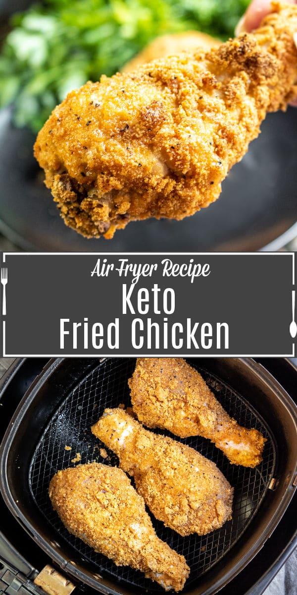 Pinterest image for Keto Fried Chicken in the Air Fryer with title text