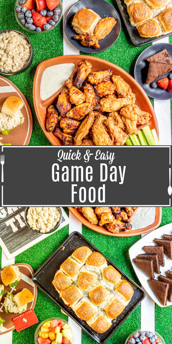 Pinterest image for Quick and Easy Game Day Food with title text