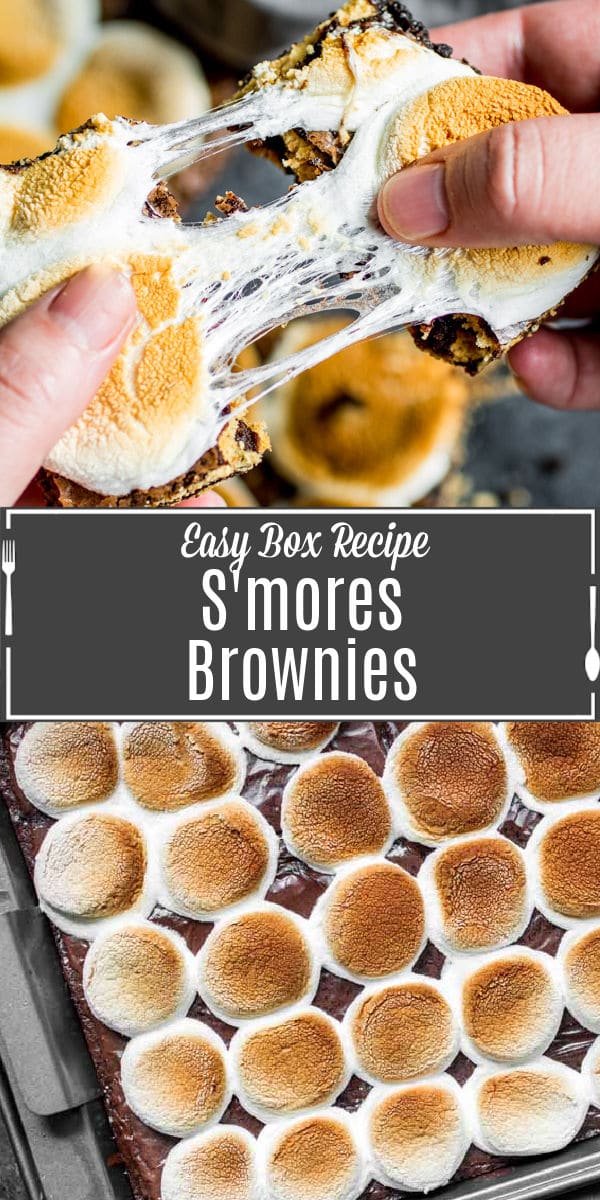 S’mores Brownies pinterest image with title text