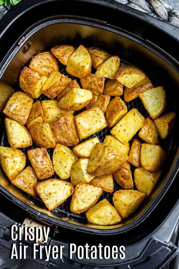 Pinterest image for Crispy Air Fryer Potatoes with title text