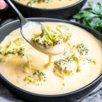 Keto Broccoli Cheese Soup in a bowl