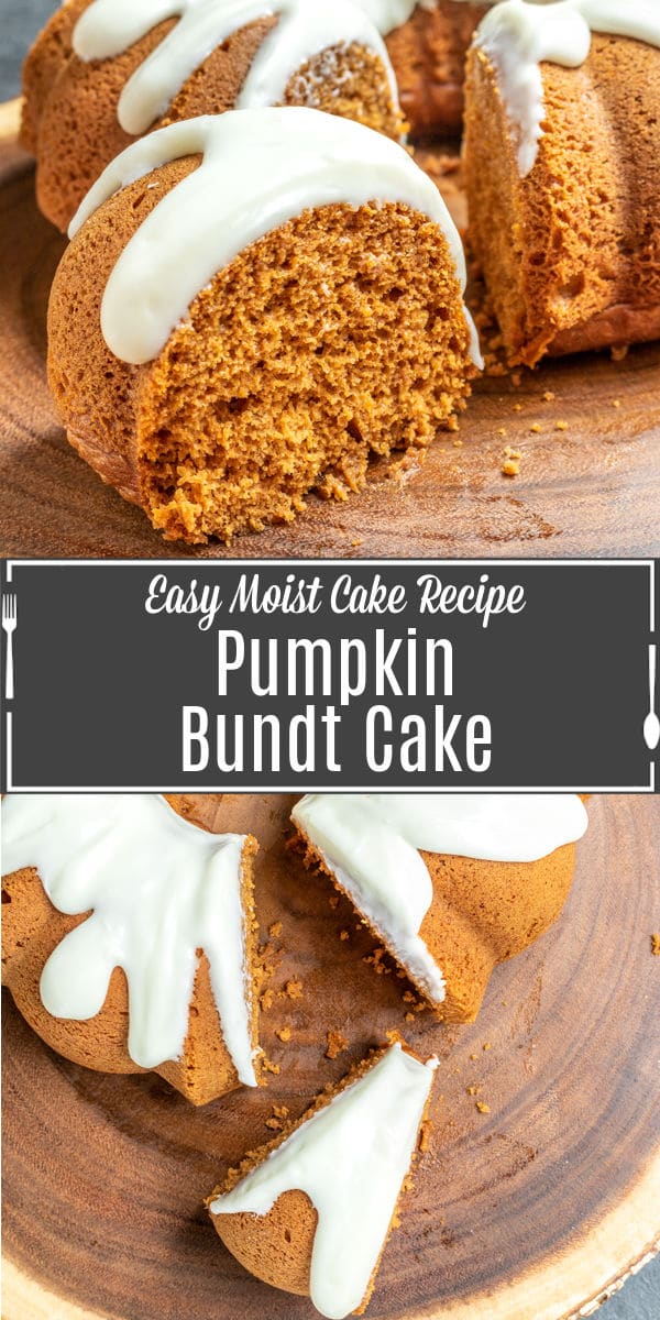 Pinterest image for Pumpkin Bundt Cake with title text