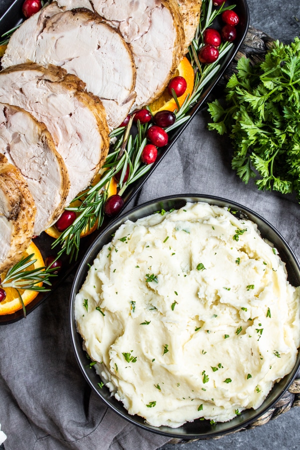 turkey breast and Instant Pot Mashed Potatoes