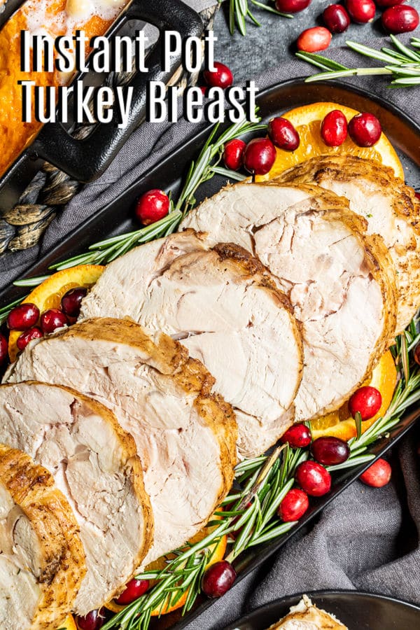 Pinterest image for Instant Pot Turkey Breast with title text