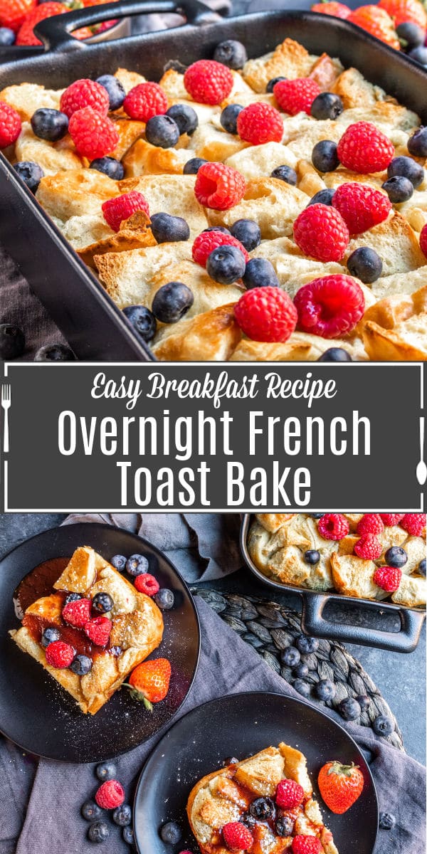 Pinterest image for Overnight French Toast Bake with title text
