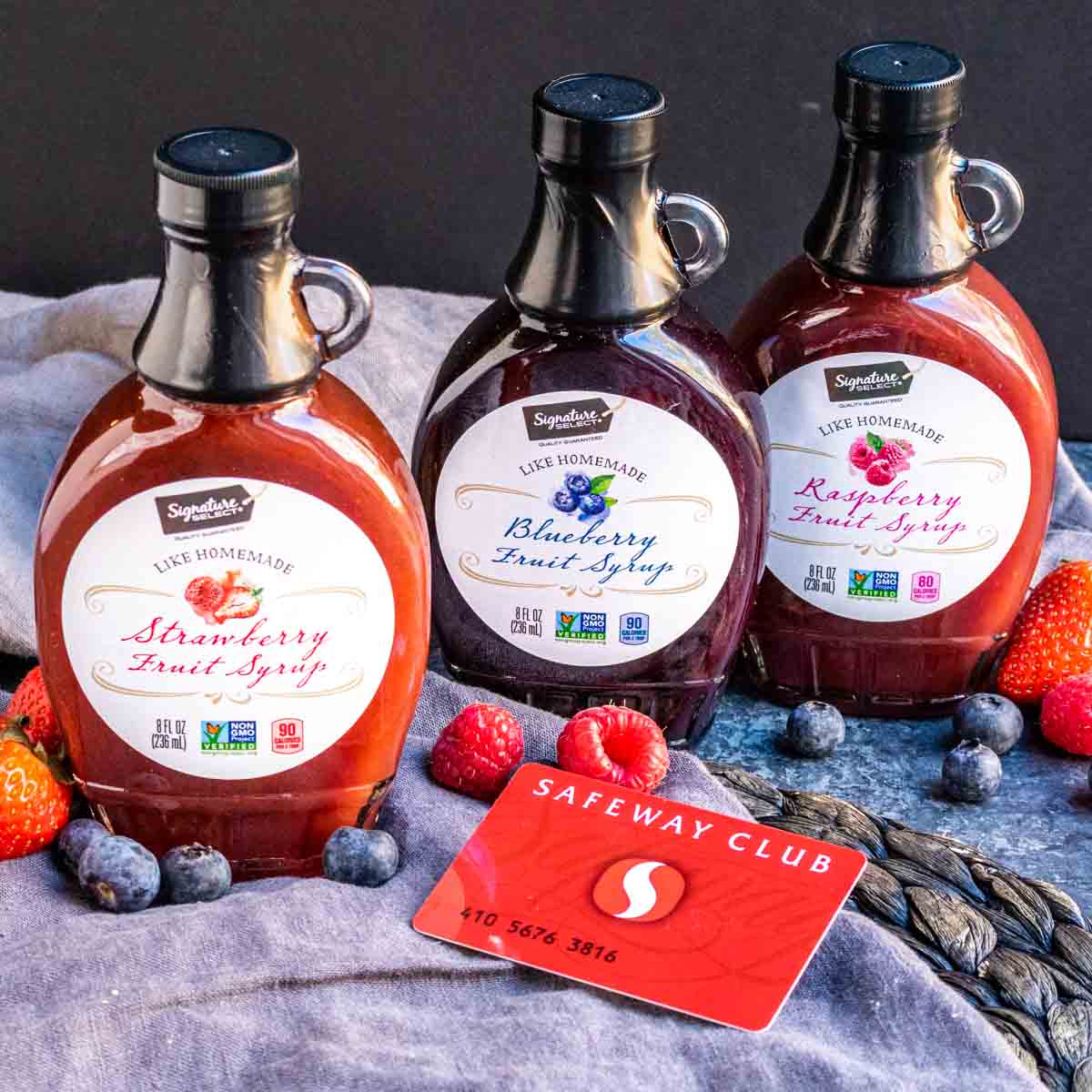 fruit syrup jars from Safeway