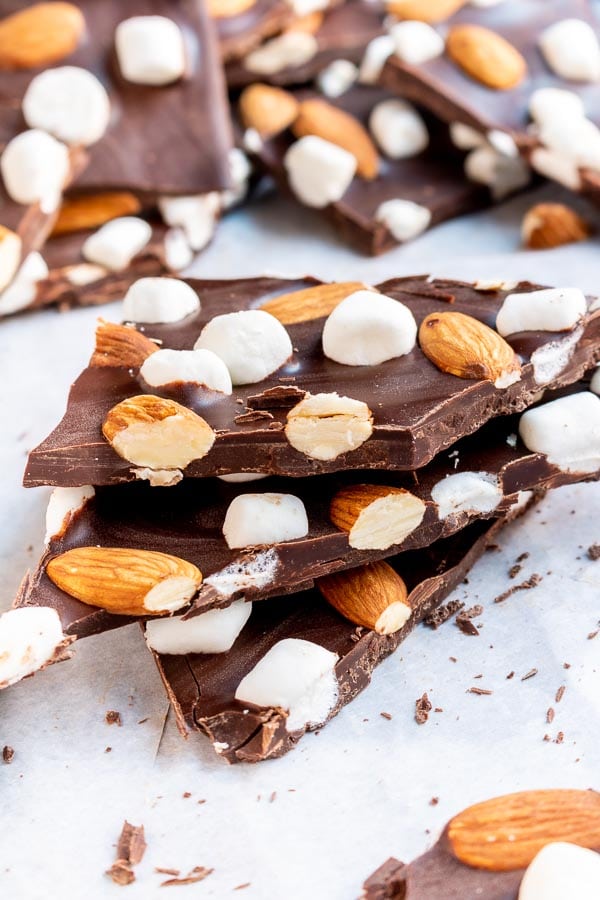 stacked Rocky Road Bark on top of eachother