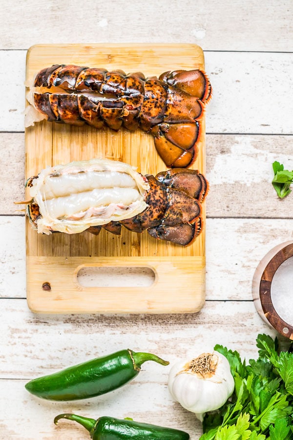 how to cut a Broiled Lobster Tail