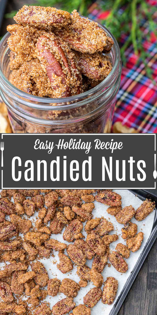 Pinterest image for Candied Nuts with title text