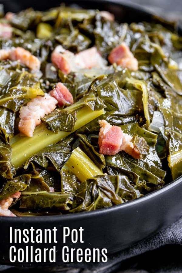 Pinterest image of Instant Pot Collard Greens with title text