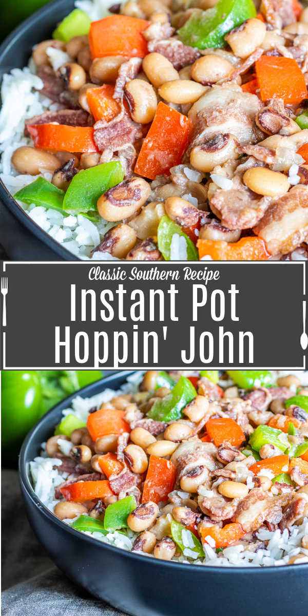 Pinterest image of Instant Pot Hoppin' John with title text