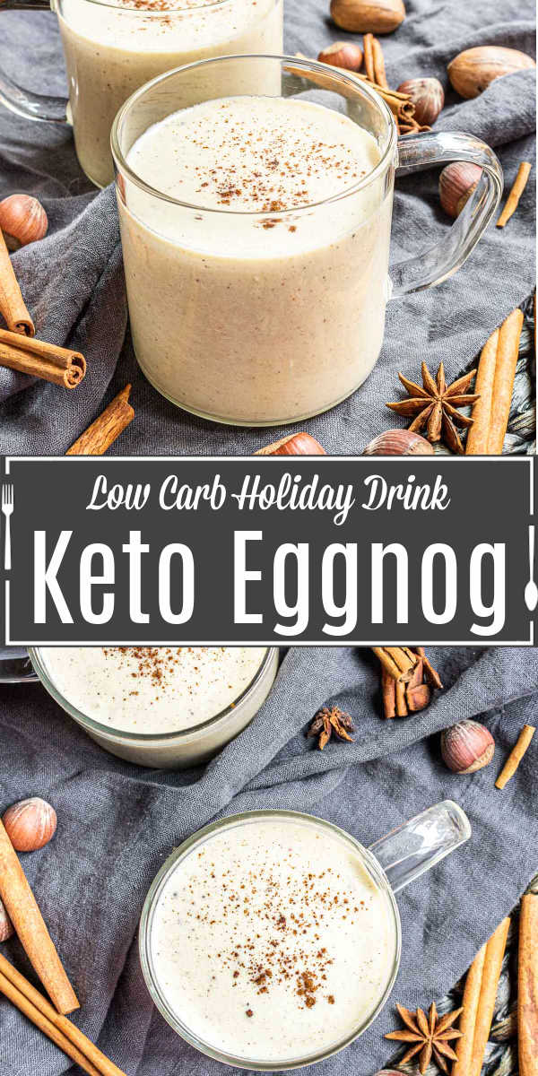 Pinterest image for Keto Eggnog with title text