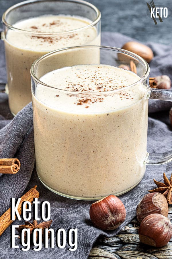 Pinterest image for Keto Eggnog with title text