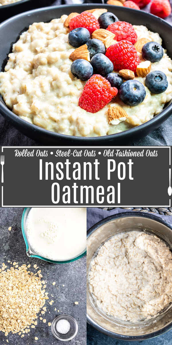 Pinterest image for Instant Pot Oatmeal with title text