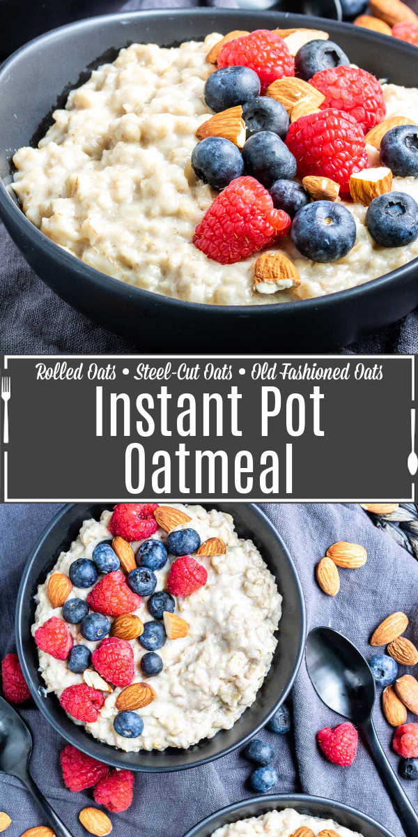 Pinterest image for Instant Pot Oatmeal with title text