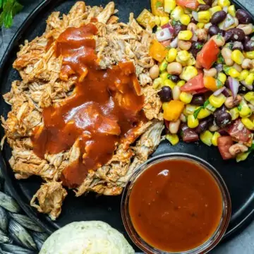easy Pressure Cooker Pulled Pulled Pork dinner plate