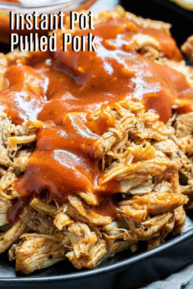 Pinterest image for Instant Pot Pulled Pork with title text