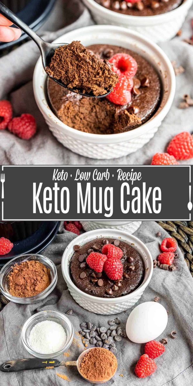 Pinterest image for Keto Mug Cake with title text