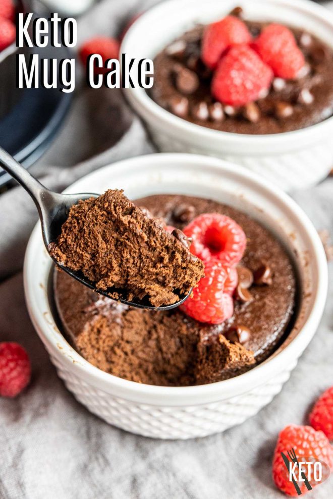 Pinterest image for Keto Mug Cake with title text