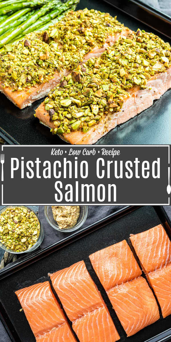 Pinterest image for Pistachio Crusted Salmon with title text