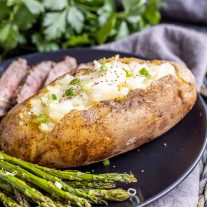 Instant Pot Baked Potatoes on a plate