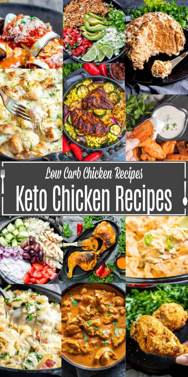 Pinterest image for Keto Chicken Recipes with title text