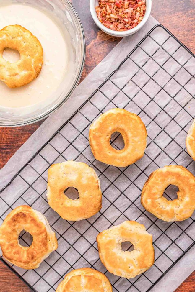 glazing Air Fryer Maple Bacon Donuts