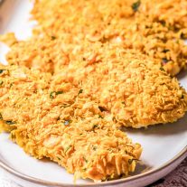 Cornflake Chicken tenders on a plate