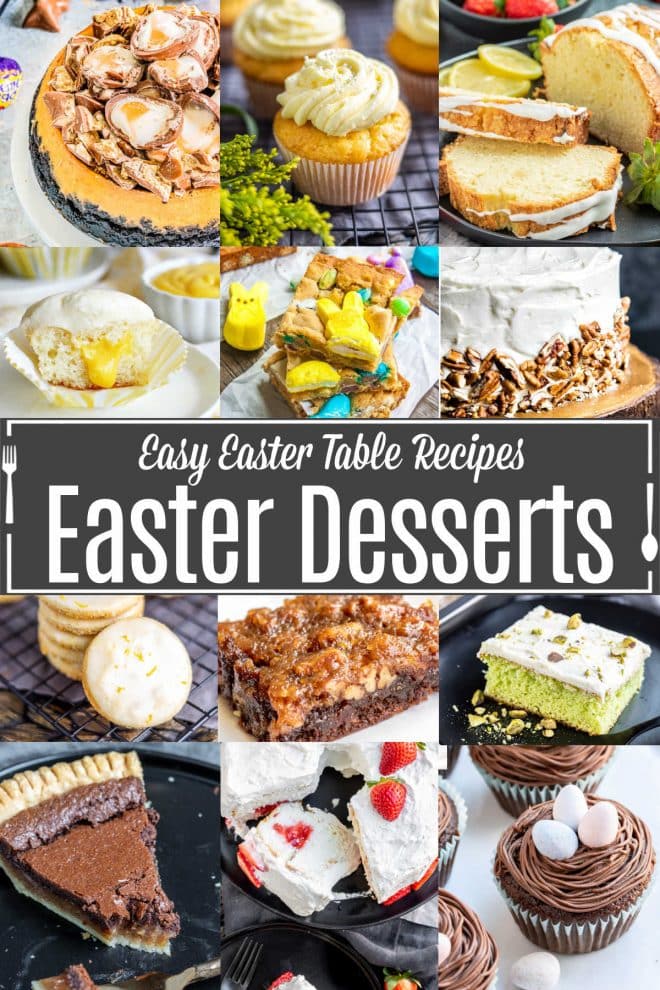 Pinterest image of Easter Dessert Recipes with title text