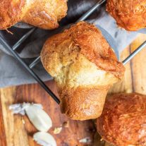 Garlic Parmesan Popovers with garlic butter