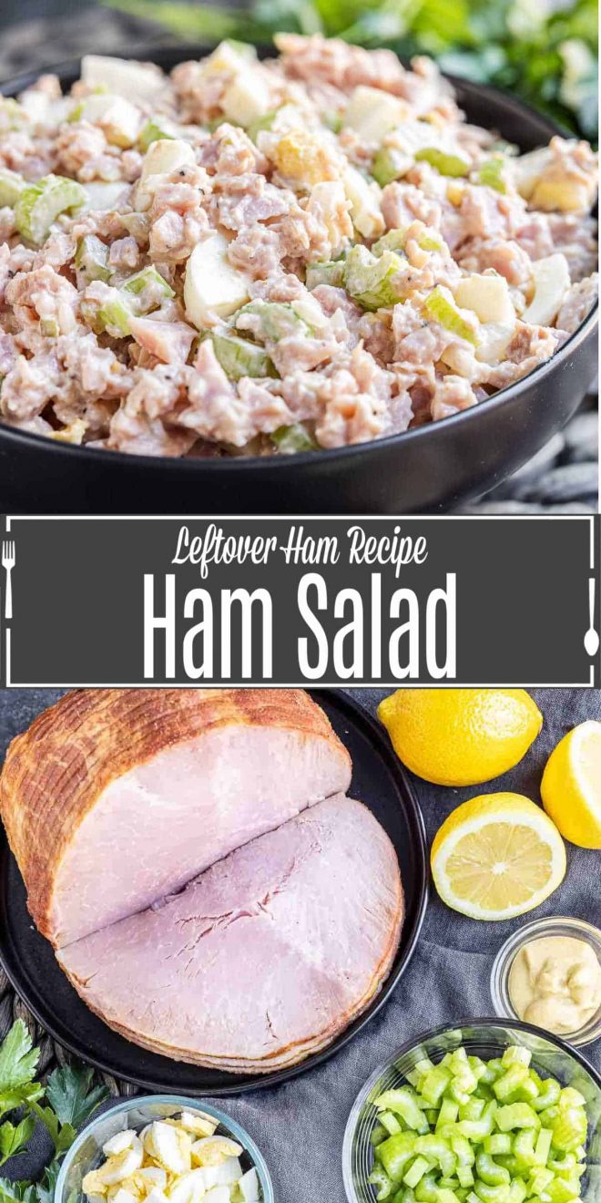Pinterest image of Ham Salad with title text