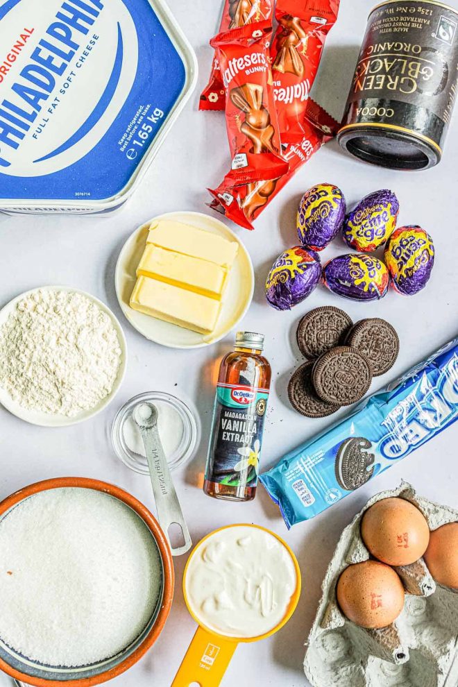 ingredients to make Instant Pot Easter Cheesecake