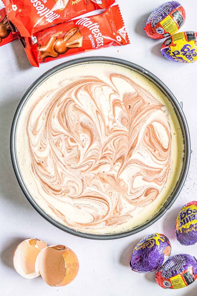 Instant Pot Easter Cheesecake marble