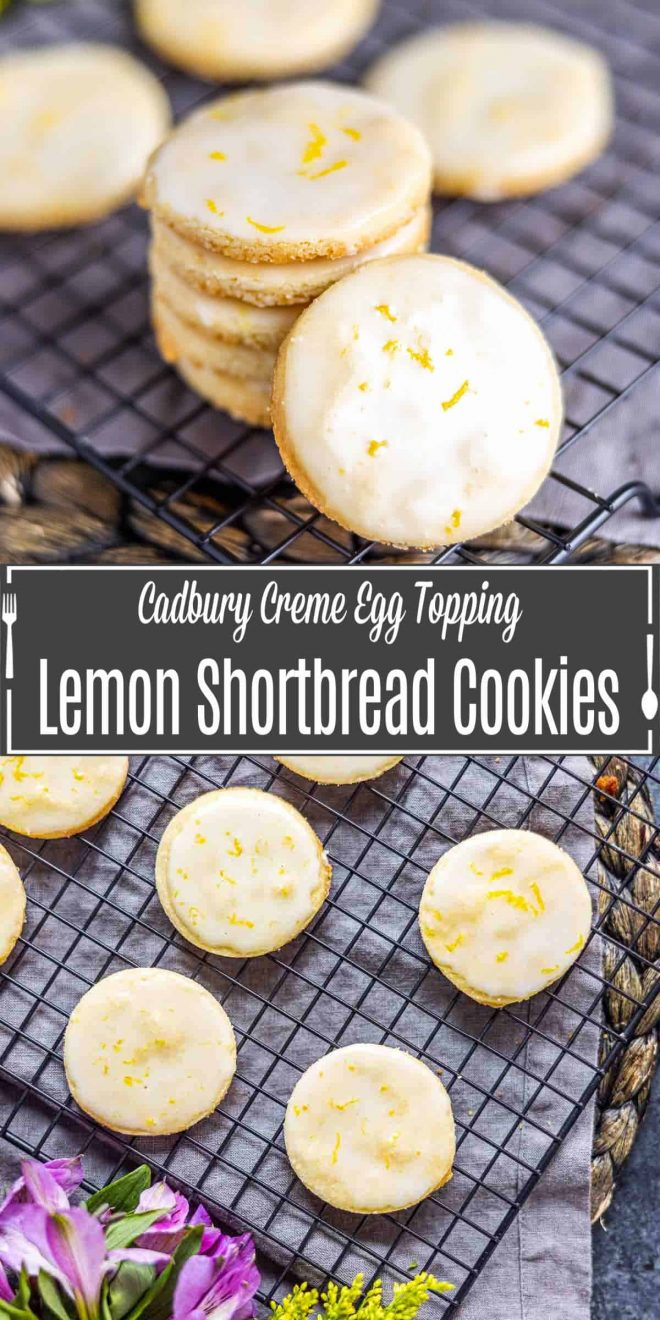 Pinterest image of Lemon Shortbread Cookies with title text