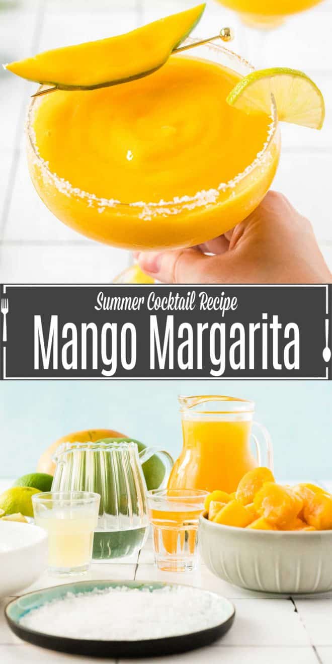 Pinterest image for Frozen Mango Margarita with title text