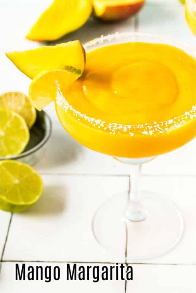 Pinterest image for Frozen Mango Margarita with title text