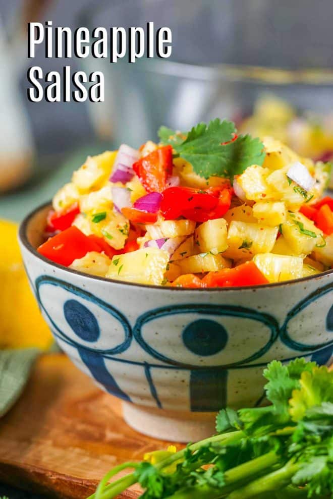 Pinterest image for Pineapple Salsa with title text