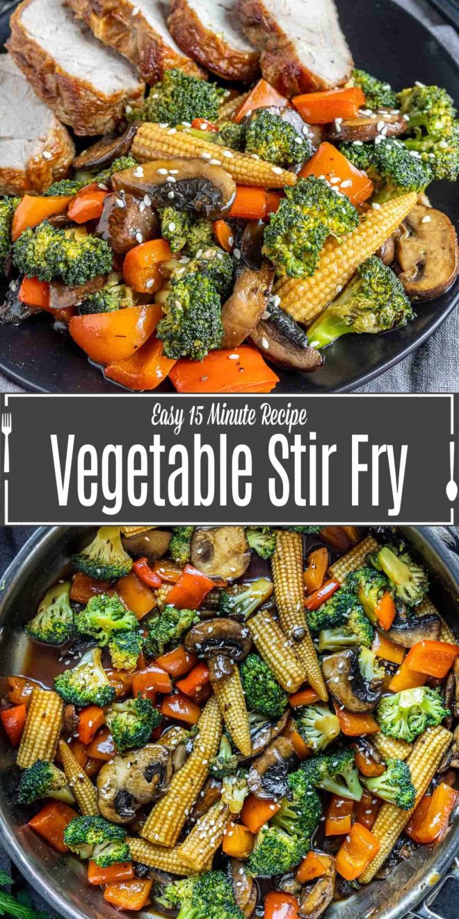 Pinterest image for Stir Fry Vegetables with title text
