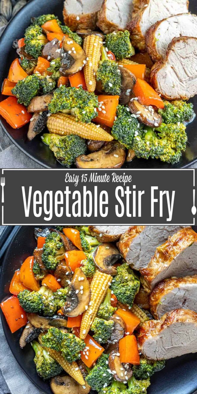 Pinterest image for Stir Fry Vegetables with title text
