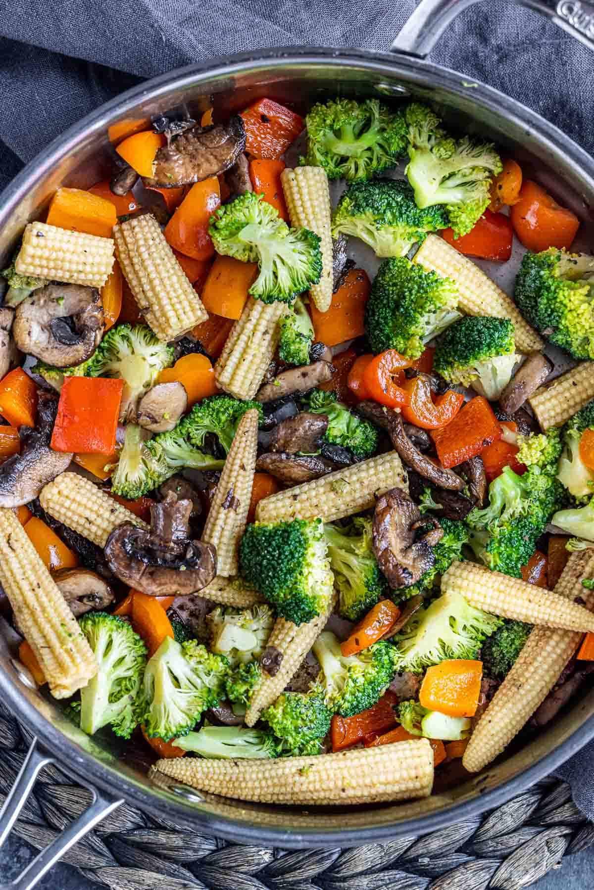 easy Vegetable Stir Fry in skillet