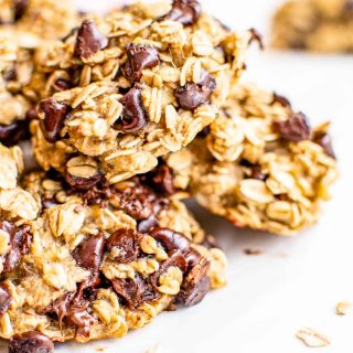 Healthy Oatmeal Cookies stacked