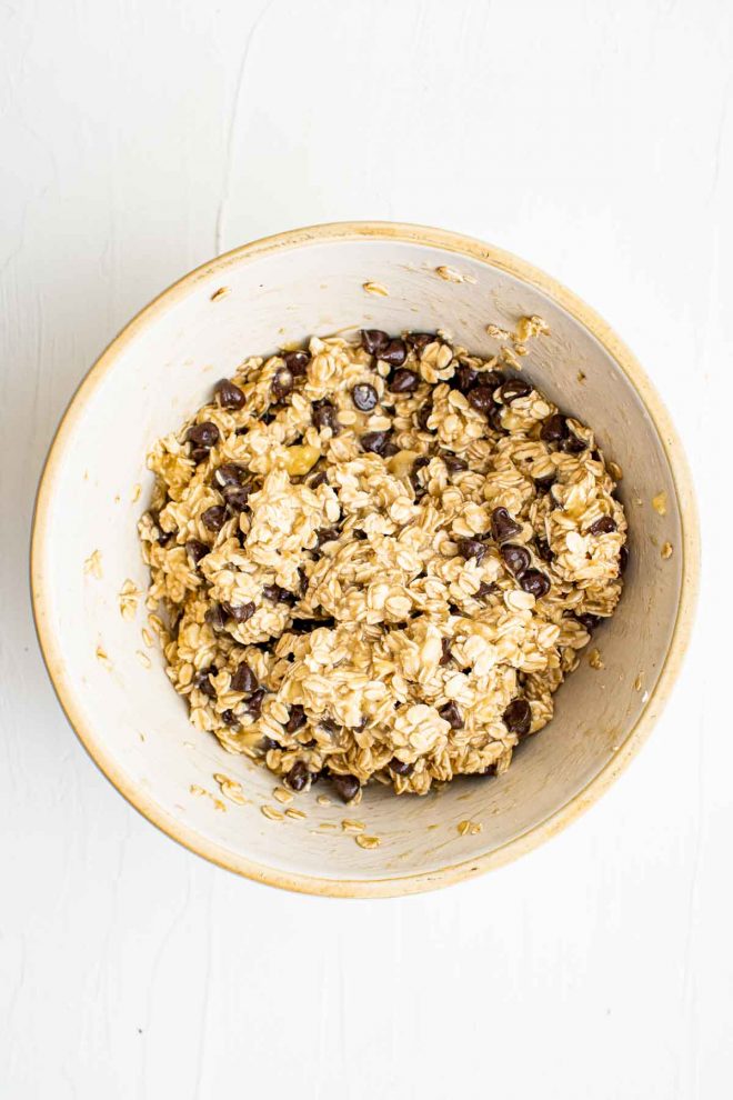 Healthy Oatmeal Cookies mixture in a bowl