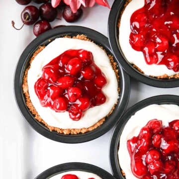 individual size No Bake Cherry Cheesecake